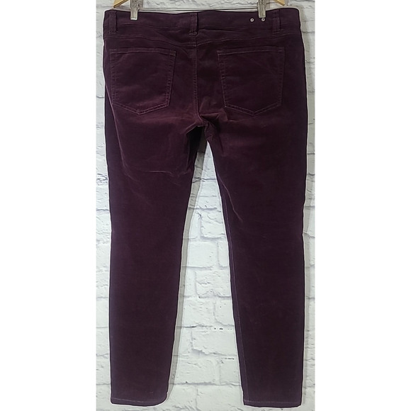Cabi Brushed Corduroy Skinny Pants #3197 Women's 16 Purple Wine Plum Pockets - Picture 3 of 5